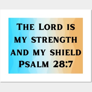 Bible Verse Psalm 28:7 Posters and Art